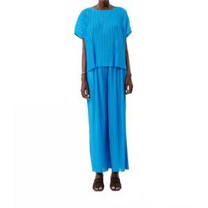 NEW FRNCH prissie flared sleeve top in bleu azur